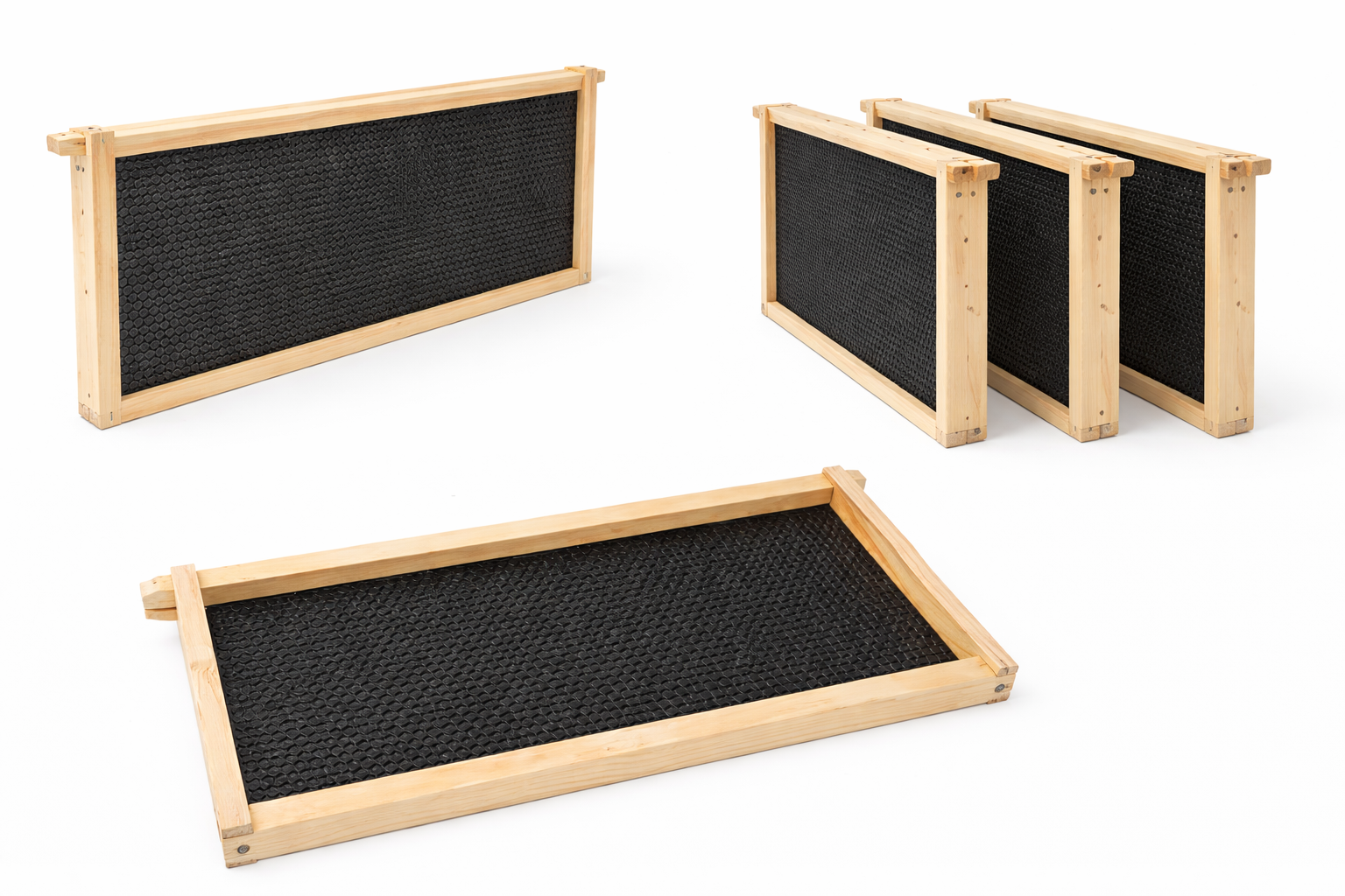Langstroth Deep Beehive Frames – Pre-Assembled Wood Frames with Black Foundation (10 per package)