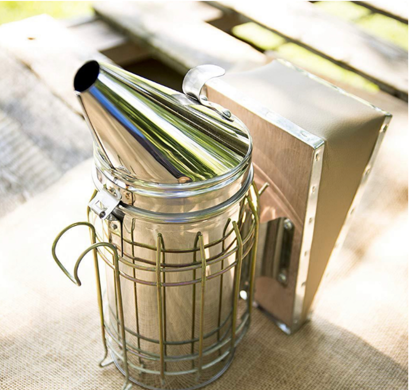 Stainless Steel Beekeeping Smoker with Heat Shield