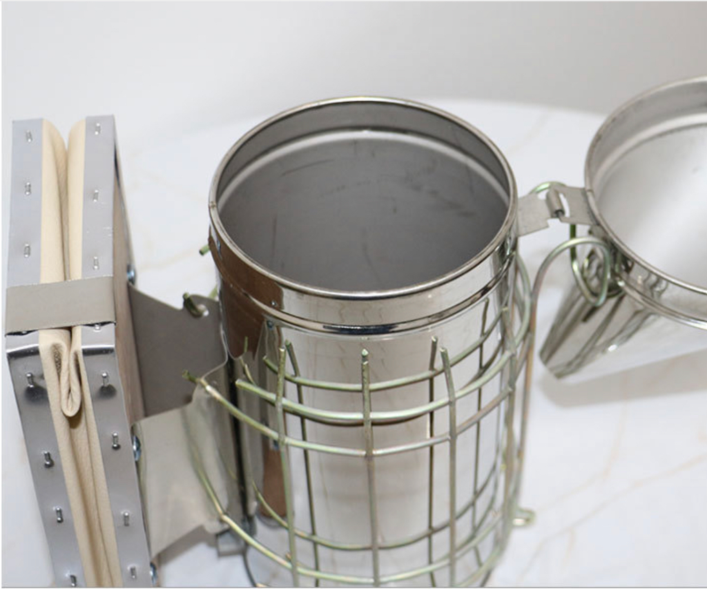 Stainless Steel Beekeeping Smoker with Heat Shield