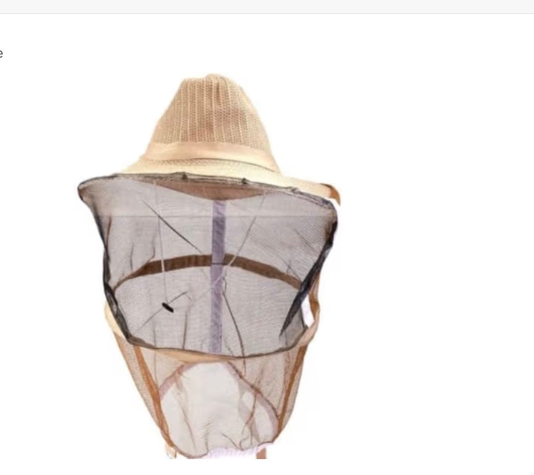 Beekeeping Veil Hat with Breathable Mesh – Full Face & Neck Protection